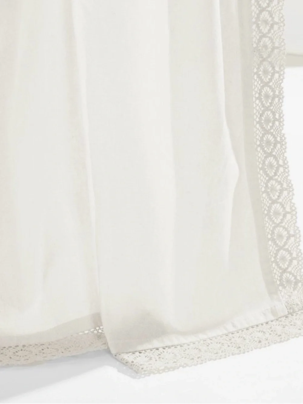Lush Decor Rosalie Curtain Panels Pair White Light Filtering Lace Trim Set Of 2